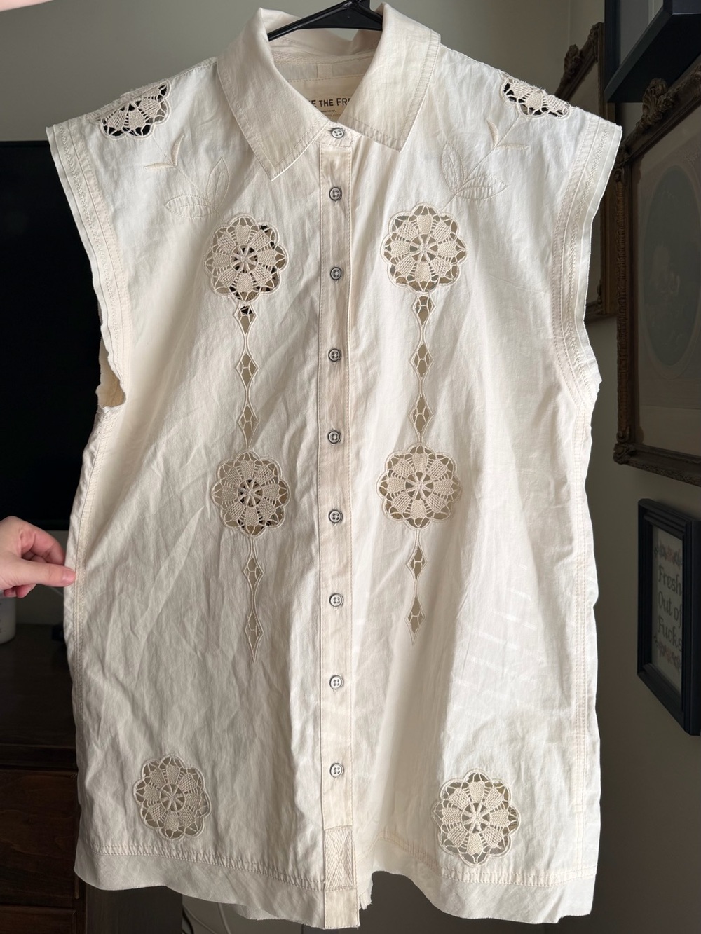 NWT- We The Free Desert Lace Button Down - Picture 3 of 3
